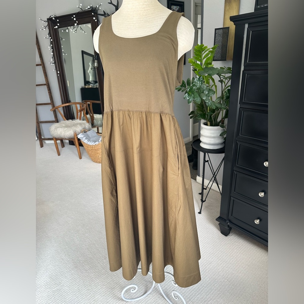 Everlane Midi Dress with Gathered Waist, size XL - Picture 5 of 11